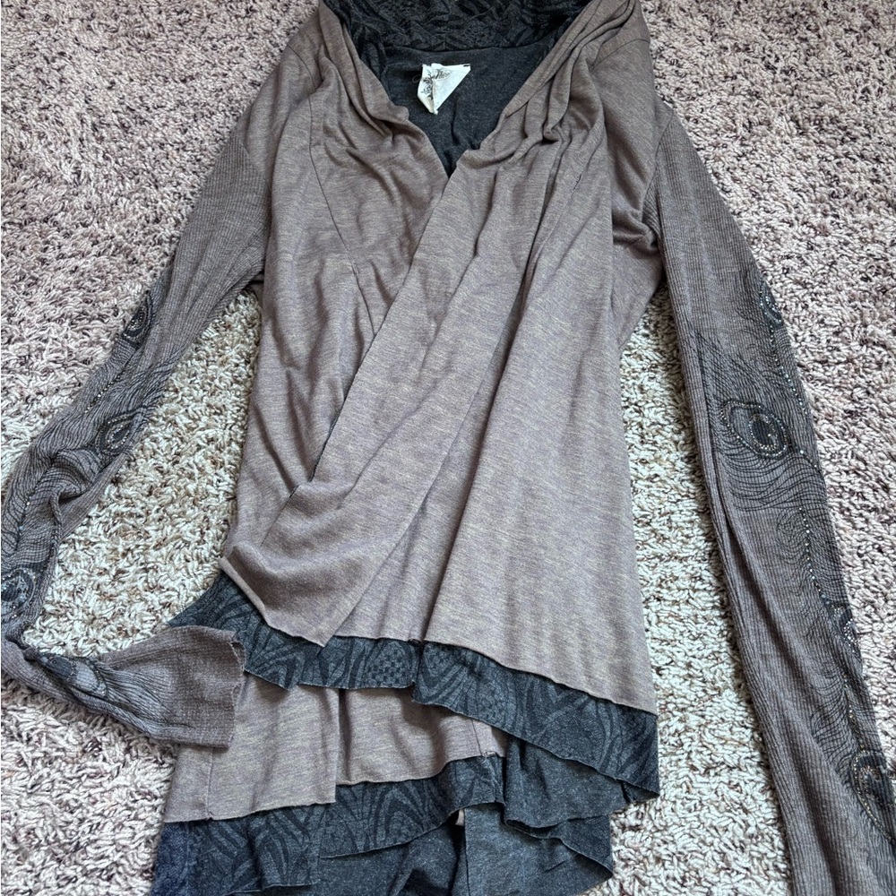 Stylish peacock double Layered Long Sleeve sweater